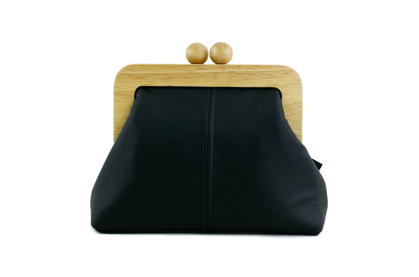 Women's Black Genuine Leather Clutch Bag with Strap | PINKOASIS