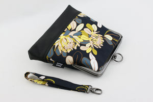 Ginger Utopia Navy Flower Wristlet Bag | PINKOASIS