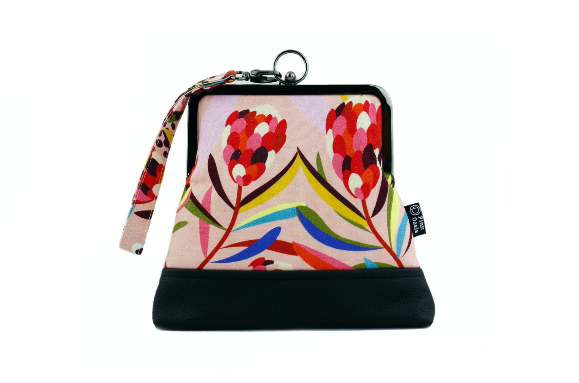 Australian Native Flower Protea Pink Wristlet Bag | PINKOASIS