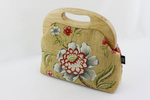 Rustic Flower and Bird Large Wood Frame Bag | PINKOASIS
