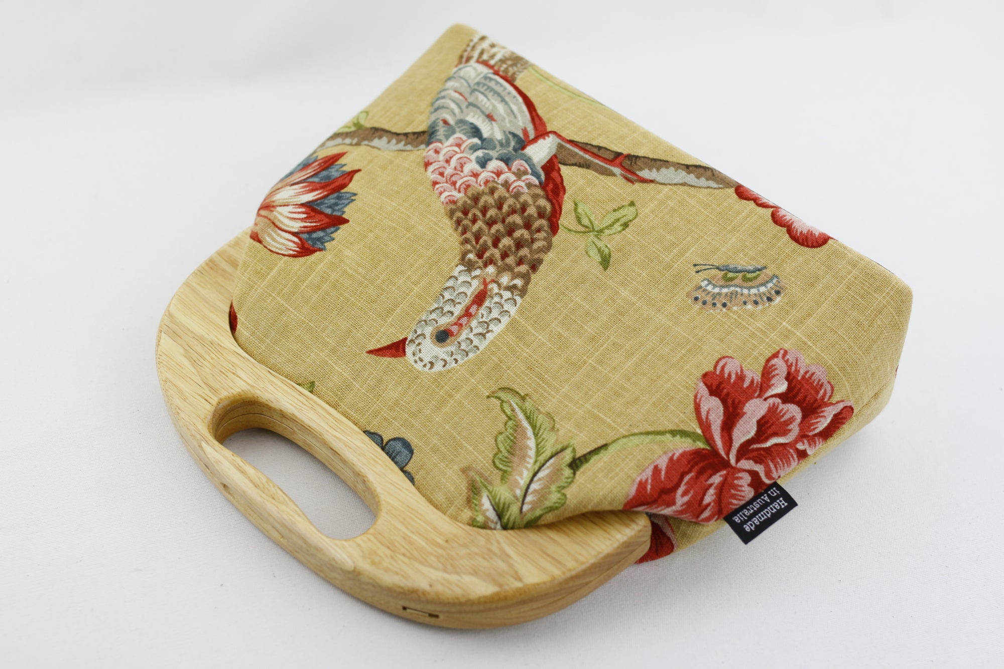 Rustic Flower and Bird Large Wood Frame Bag | PINKOASIS