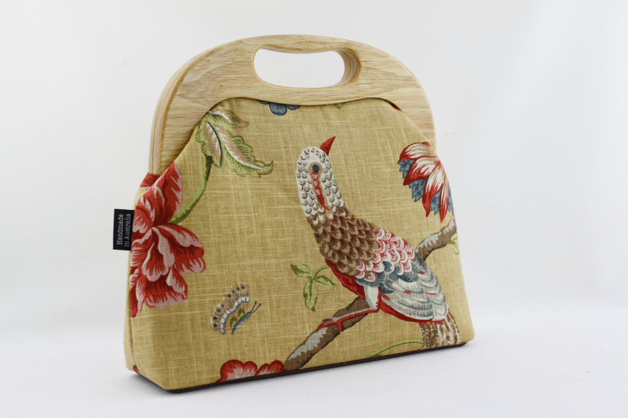 Rustic Flower and Bird Large Wood Frame Bag | PINKOASIS