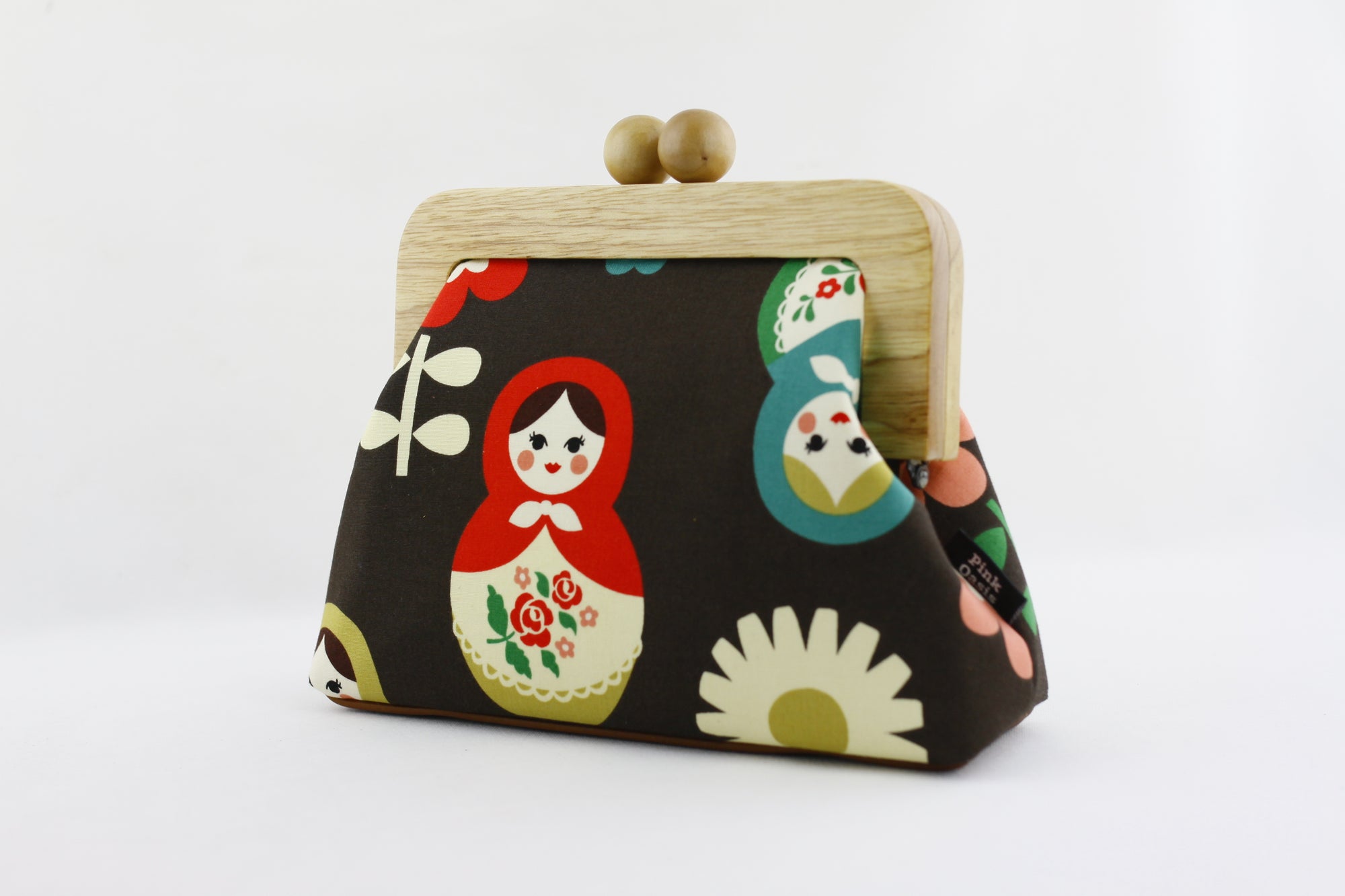 Matryoshka Doll Wooden Frame Bag with Leather Strap | PINKOASIS