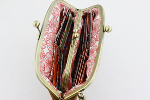 Distressed Tan Leather Wristlet Wallet | PINKOASIS