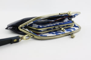 Midnight Blue Leather Wristlet Wallet | PINKOASIS