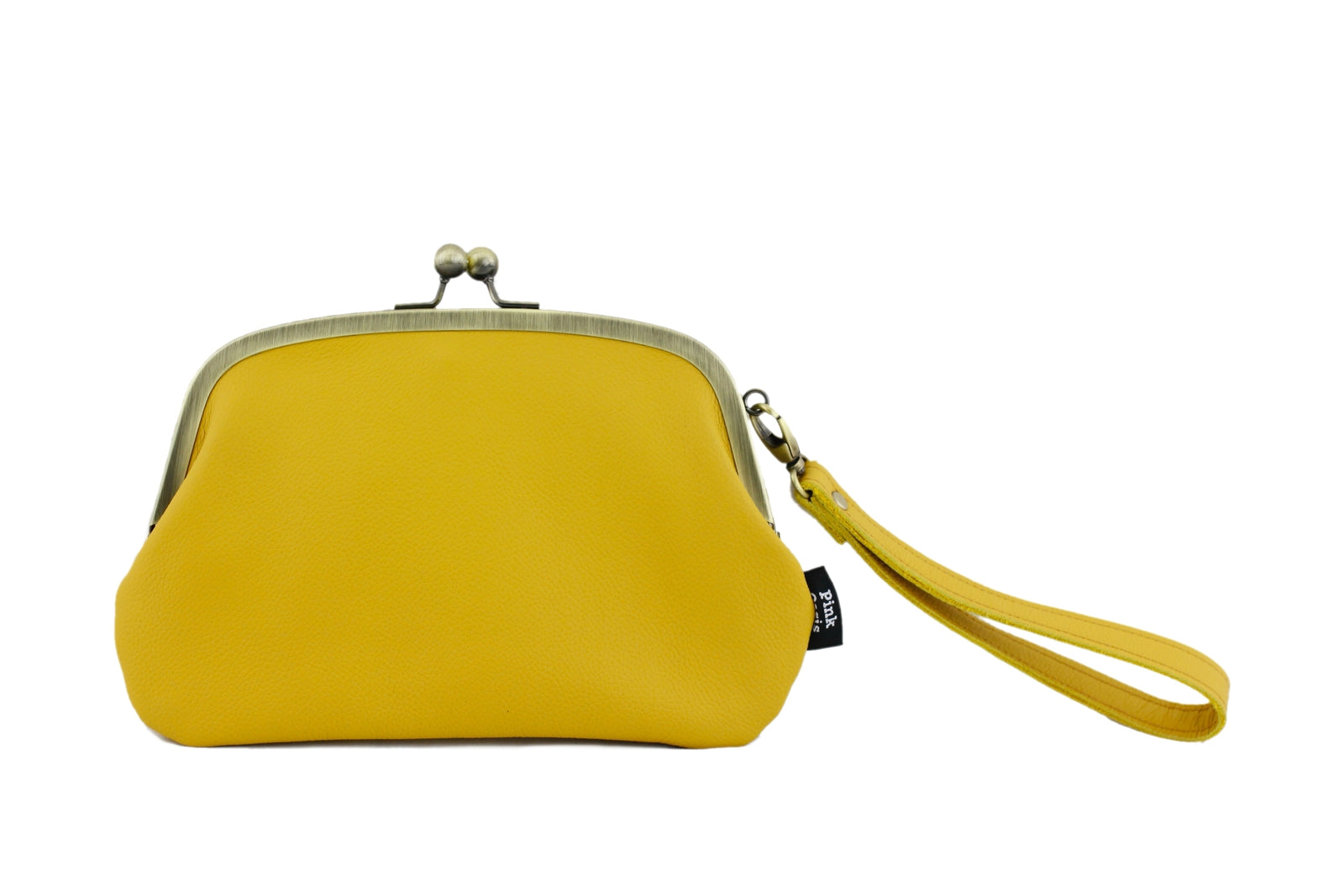 Mustard Yellow Leather Wristlet Wallet | PINKOASIS