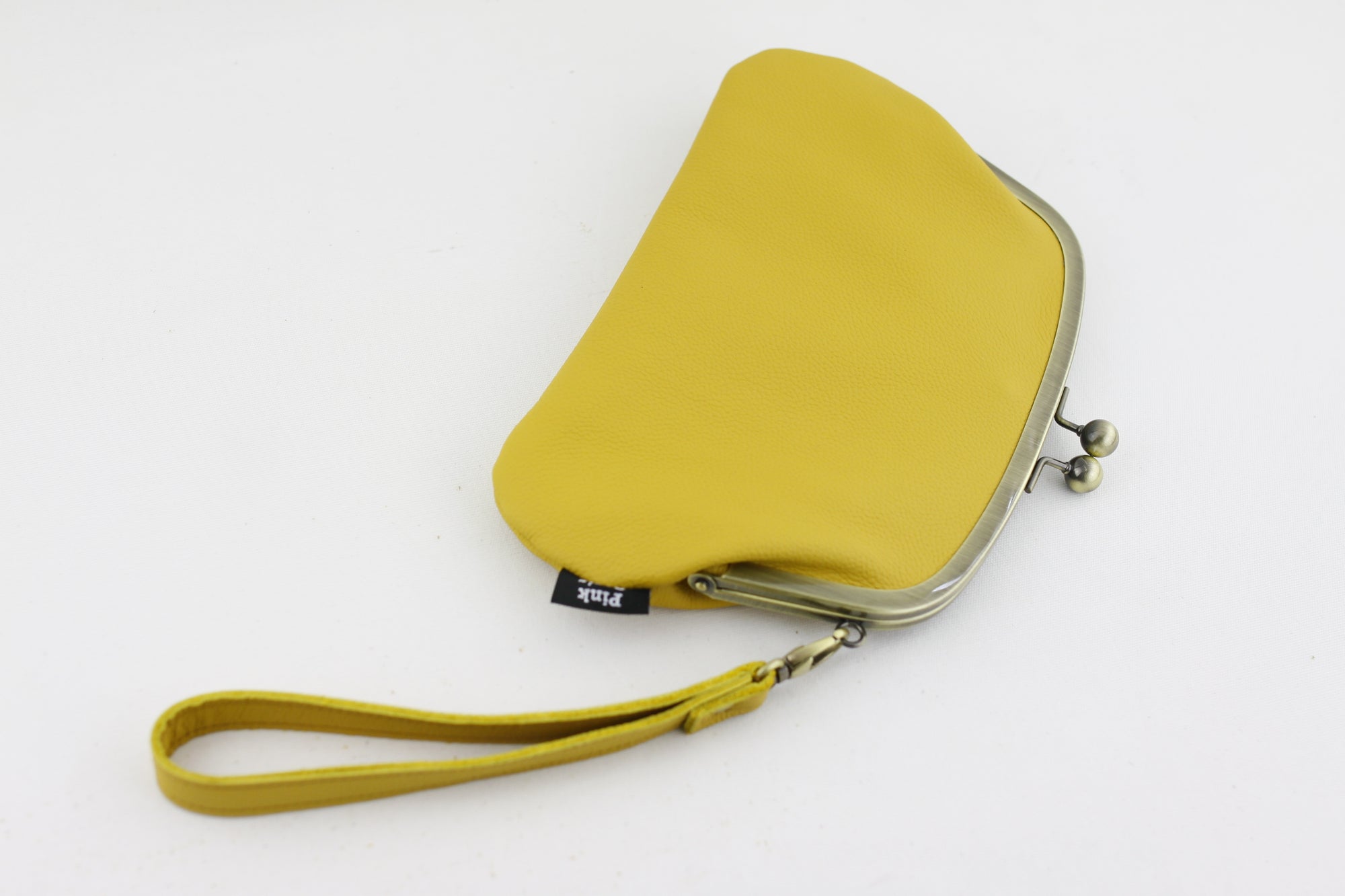 Mustard Yellow Leather Wristlet Wallet | PINKOASIS