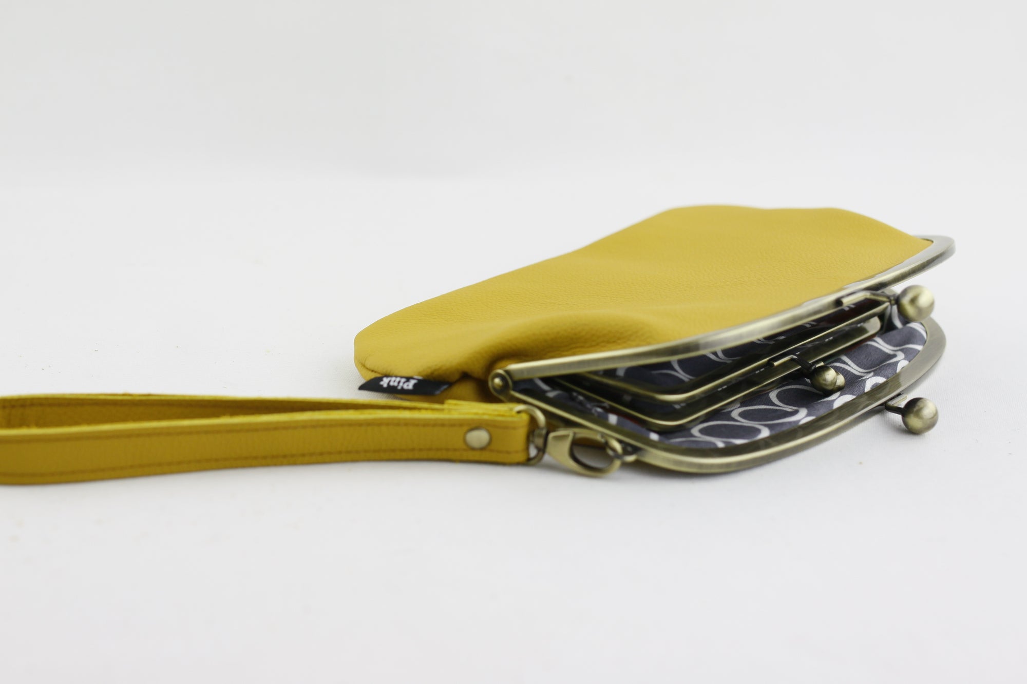 Mustard Yellow Leather Wristlet Wallet | PINKOASIS