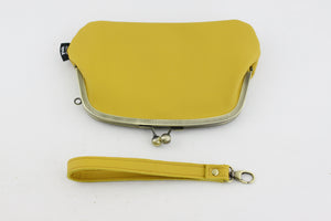 Mustard Yellow Leather Wristlet Wallet | PINKOASIS