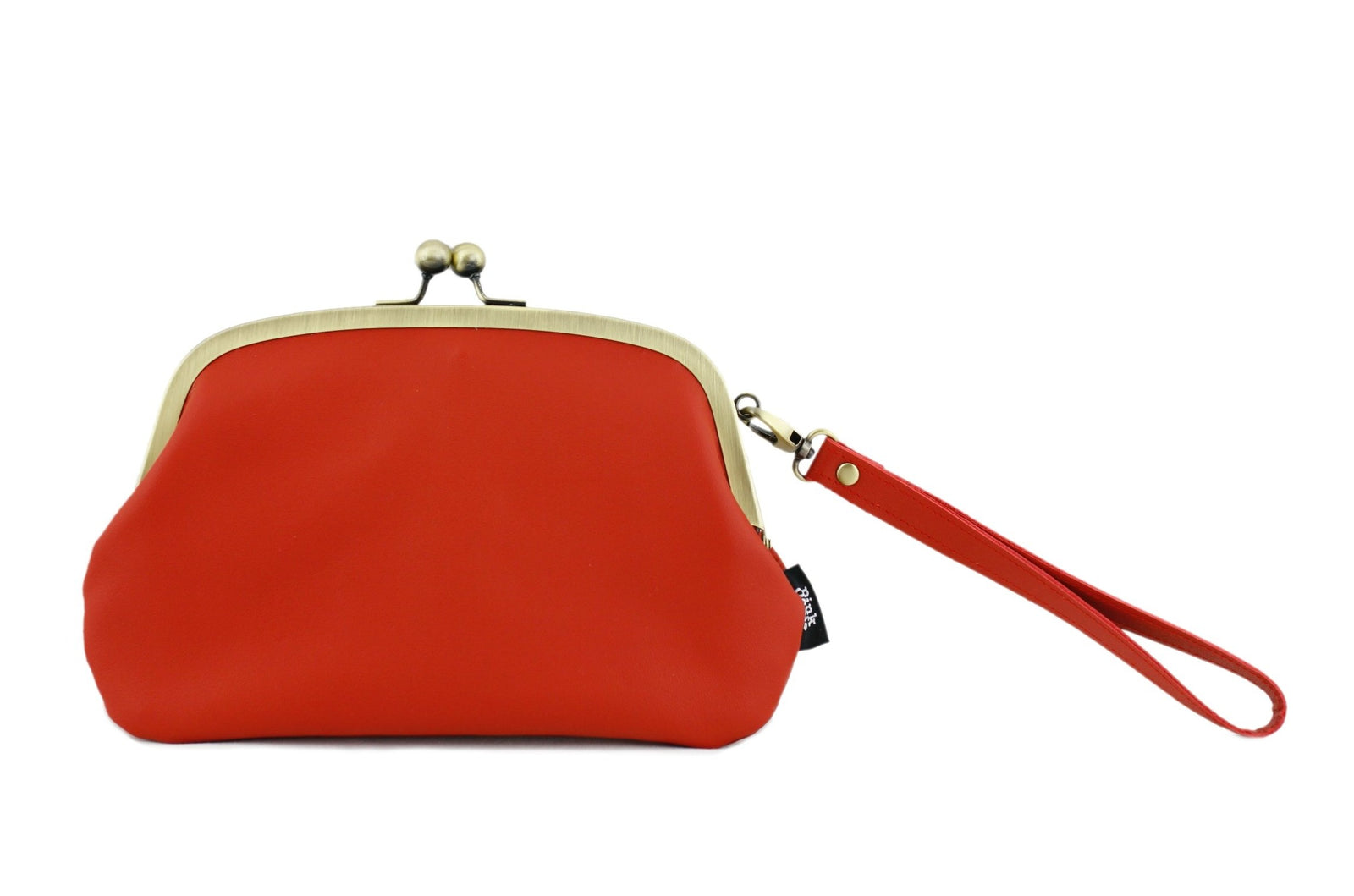Red Leather Wristlet Wallet Handmade in Australia | PINKOASIS