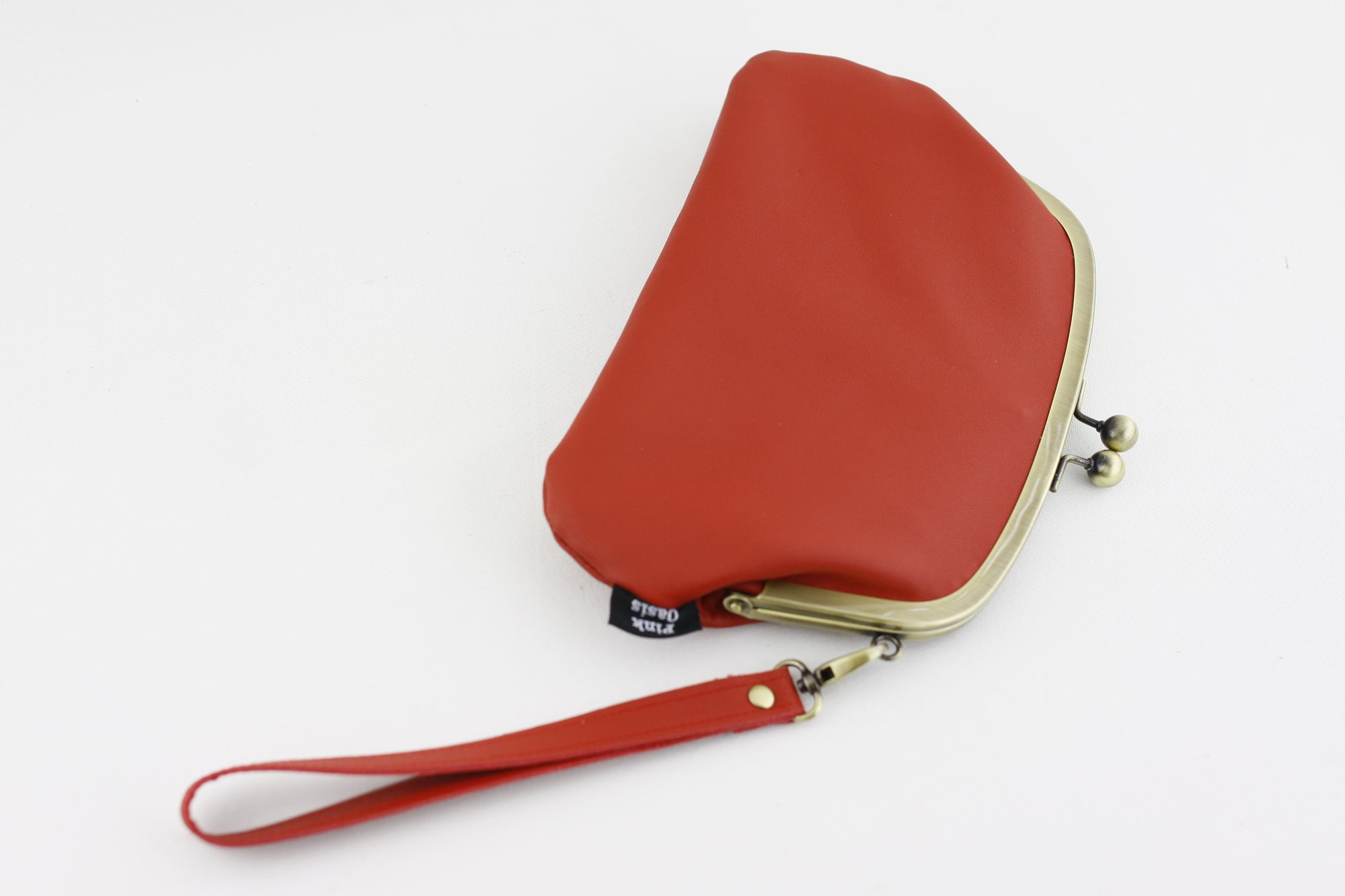 Red Leather Wristlet Wallet Handmade in Australia | PINKOASIS