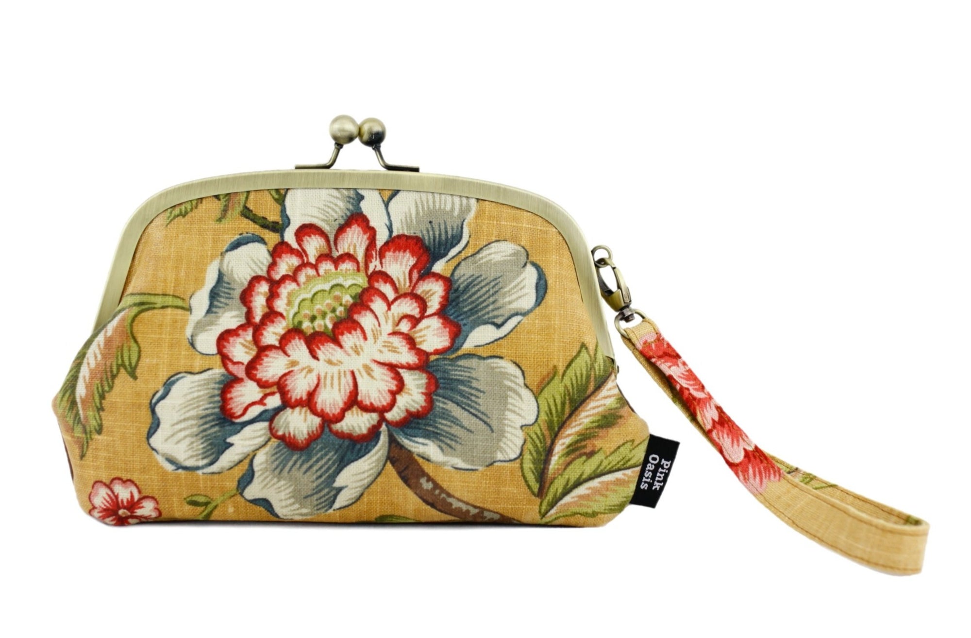 Handmade Rustic Flower Wristlet Wallet Limited Edition  | PINKOASIS