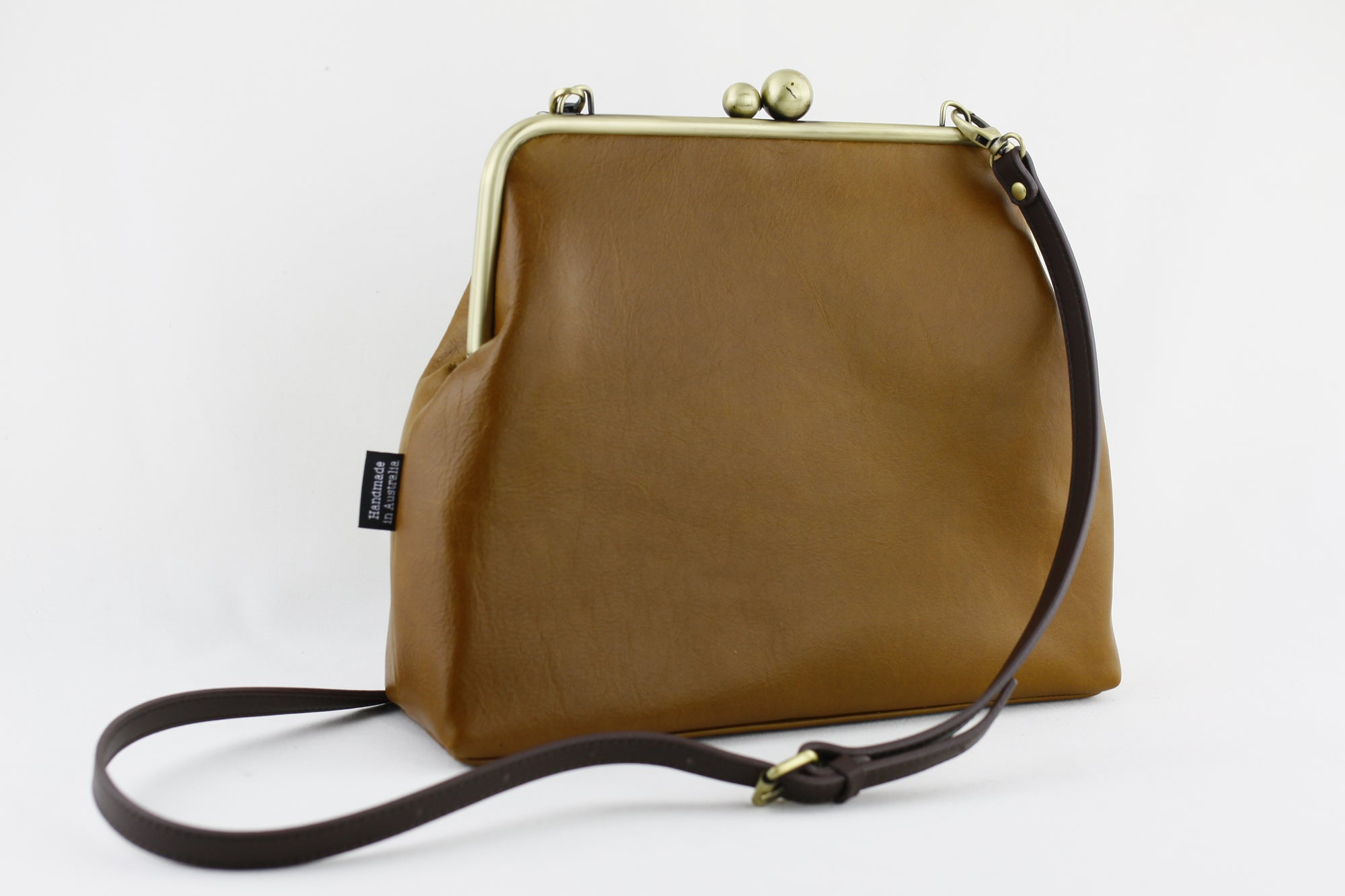 Distressed Tan Leather Crossbody Bag | PINK OASIS