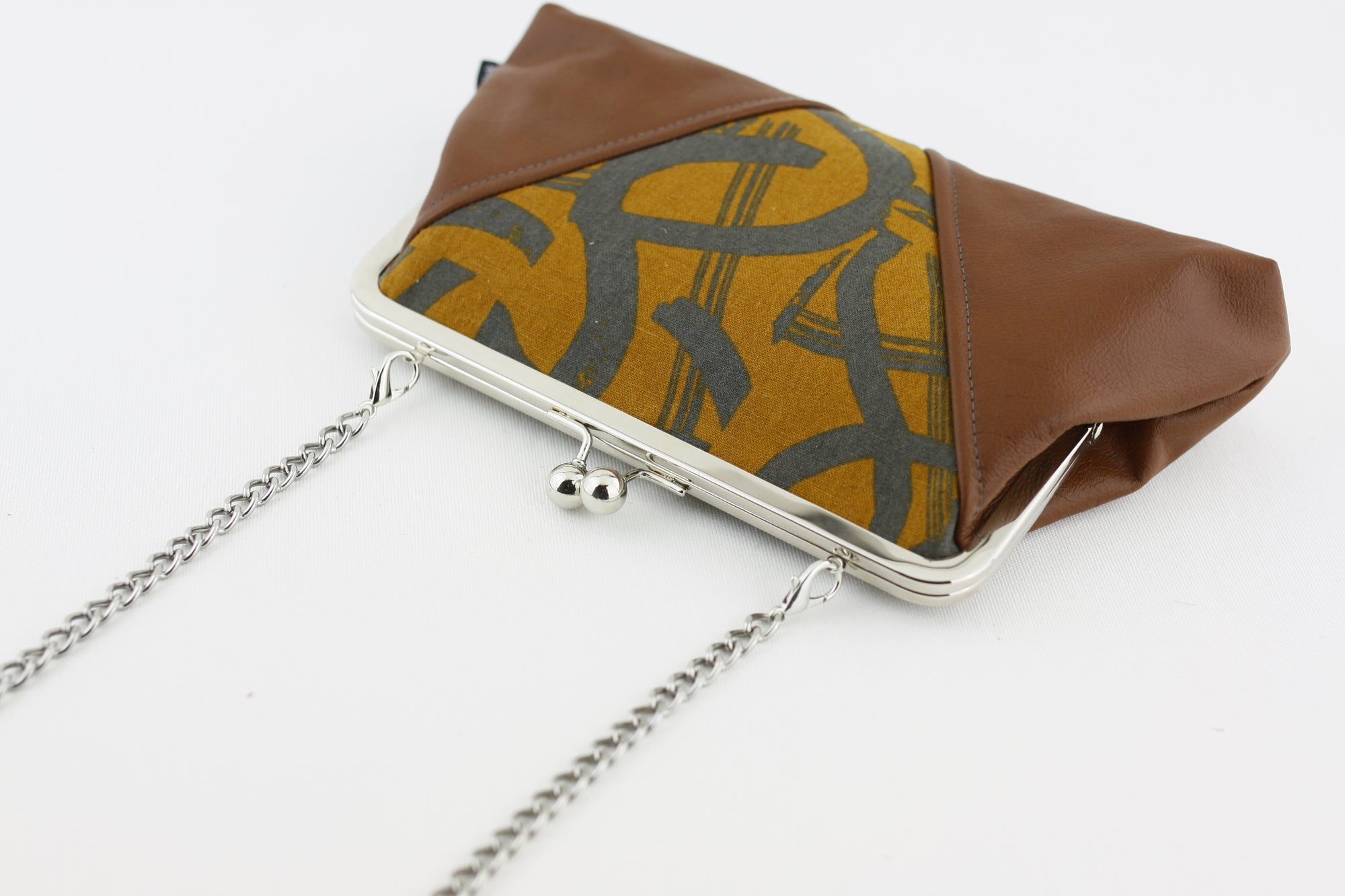 Brush Paint Mustard Kisslock Clutch  | PINKOASIS