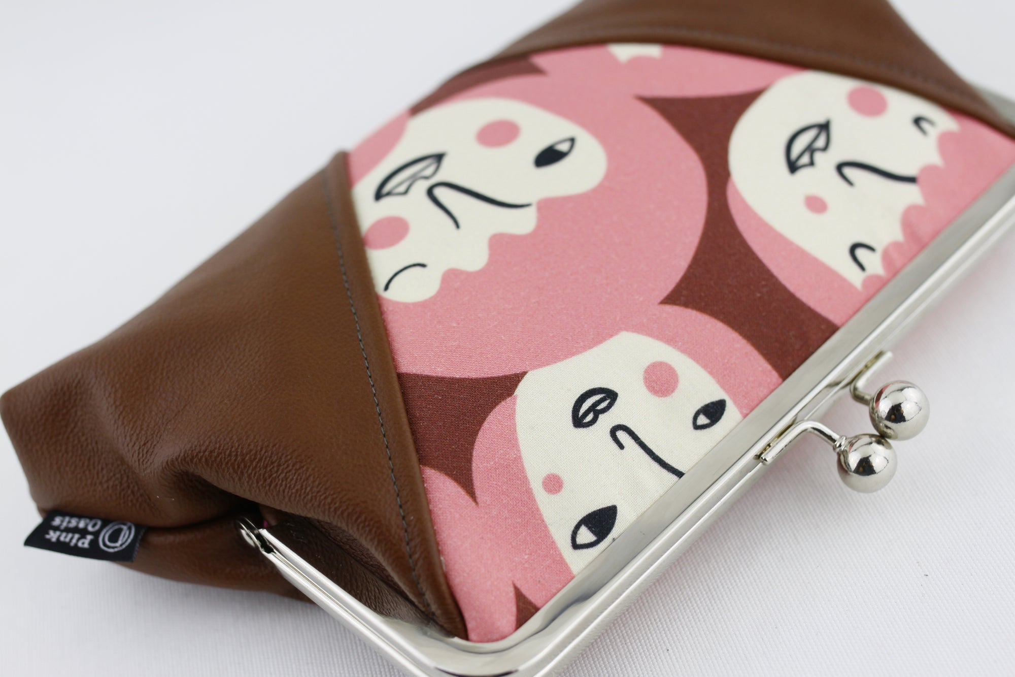 Funny Girl Faces Pink Kisslock Clutch  | PINKOASIS