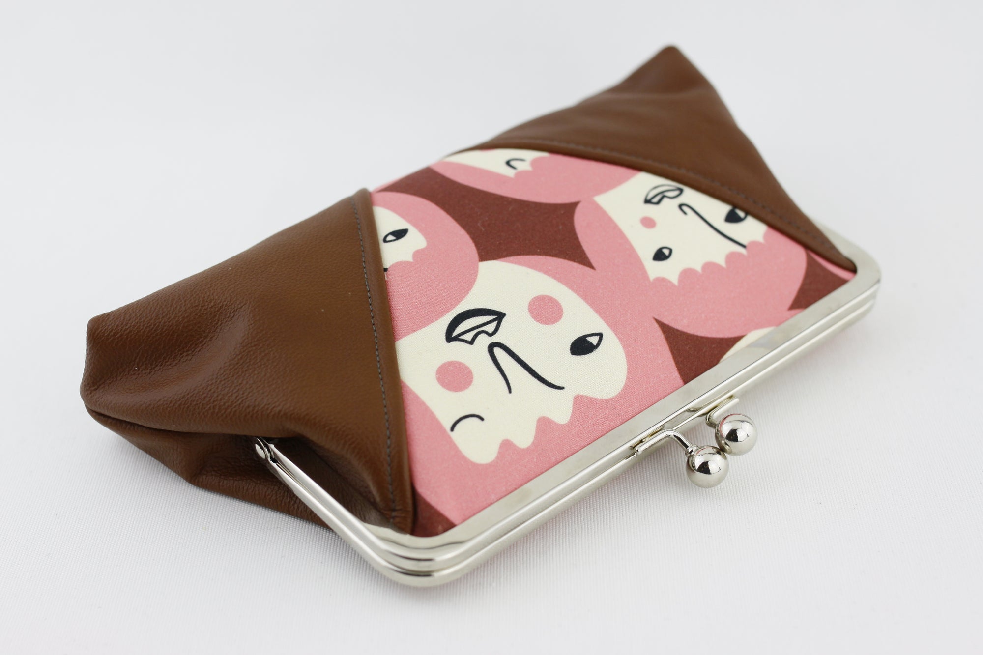 Funny Girl Faces Pink Kisslock Clutch  | PINKOASIS