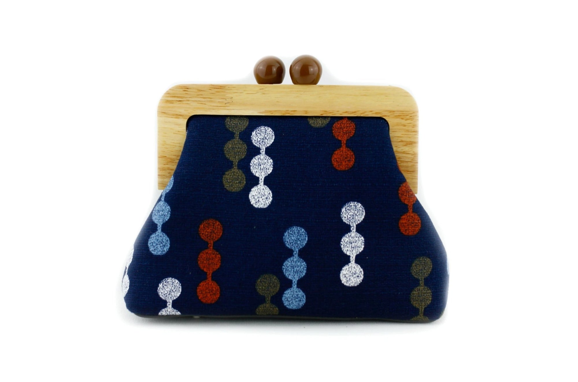 Navy Blue with Colorful Dots Clutch  | PINKOASIS