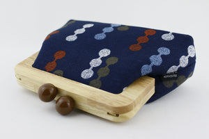 Navy Blue with Colorful Dots Clutch  | PINKOASIS