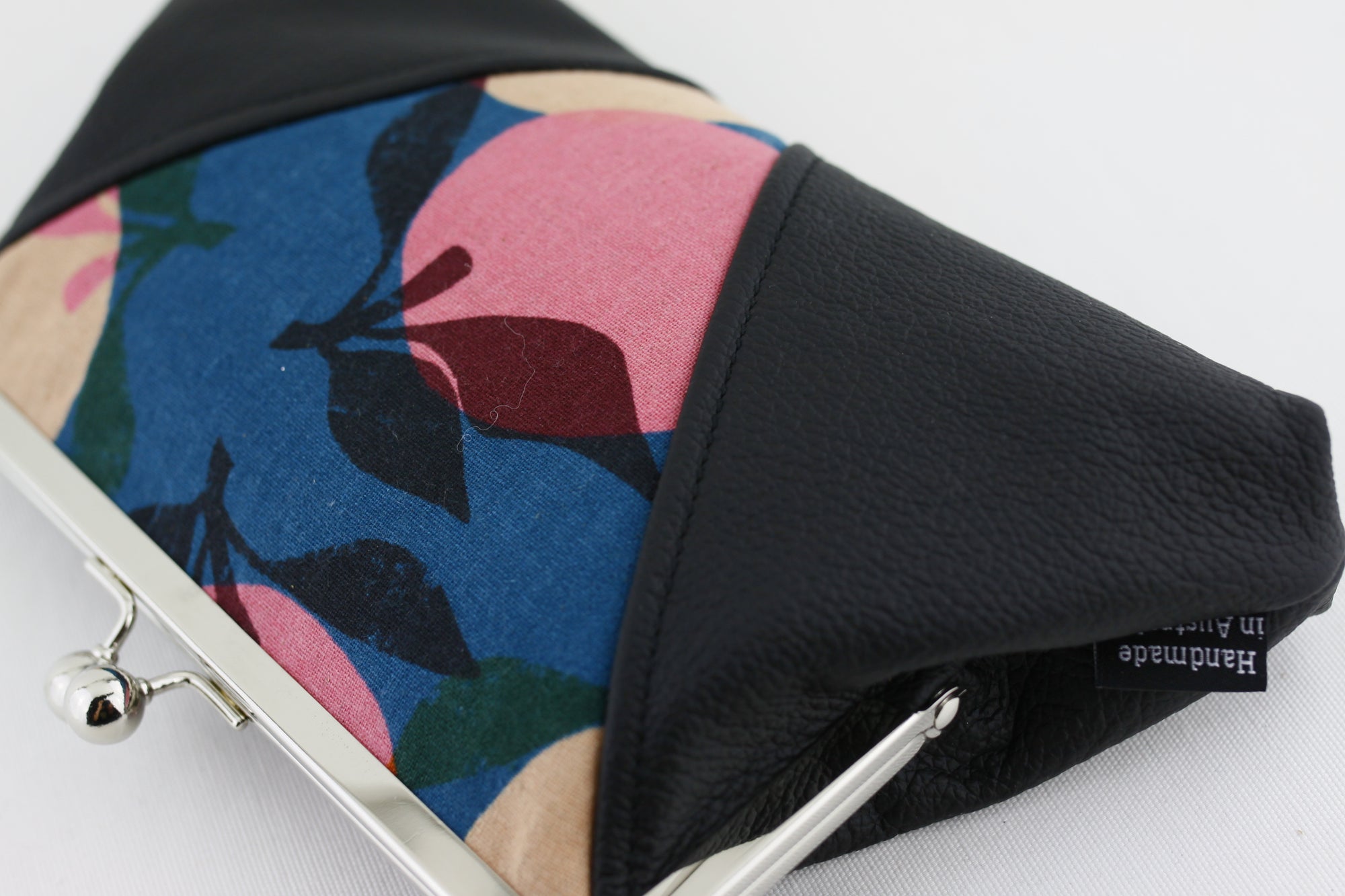 The Peach Pink & Blue Kisslock Clutch  | PINKOASIS