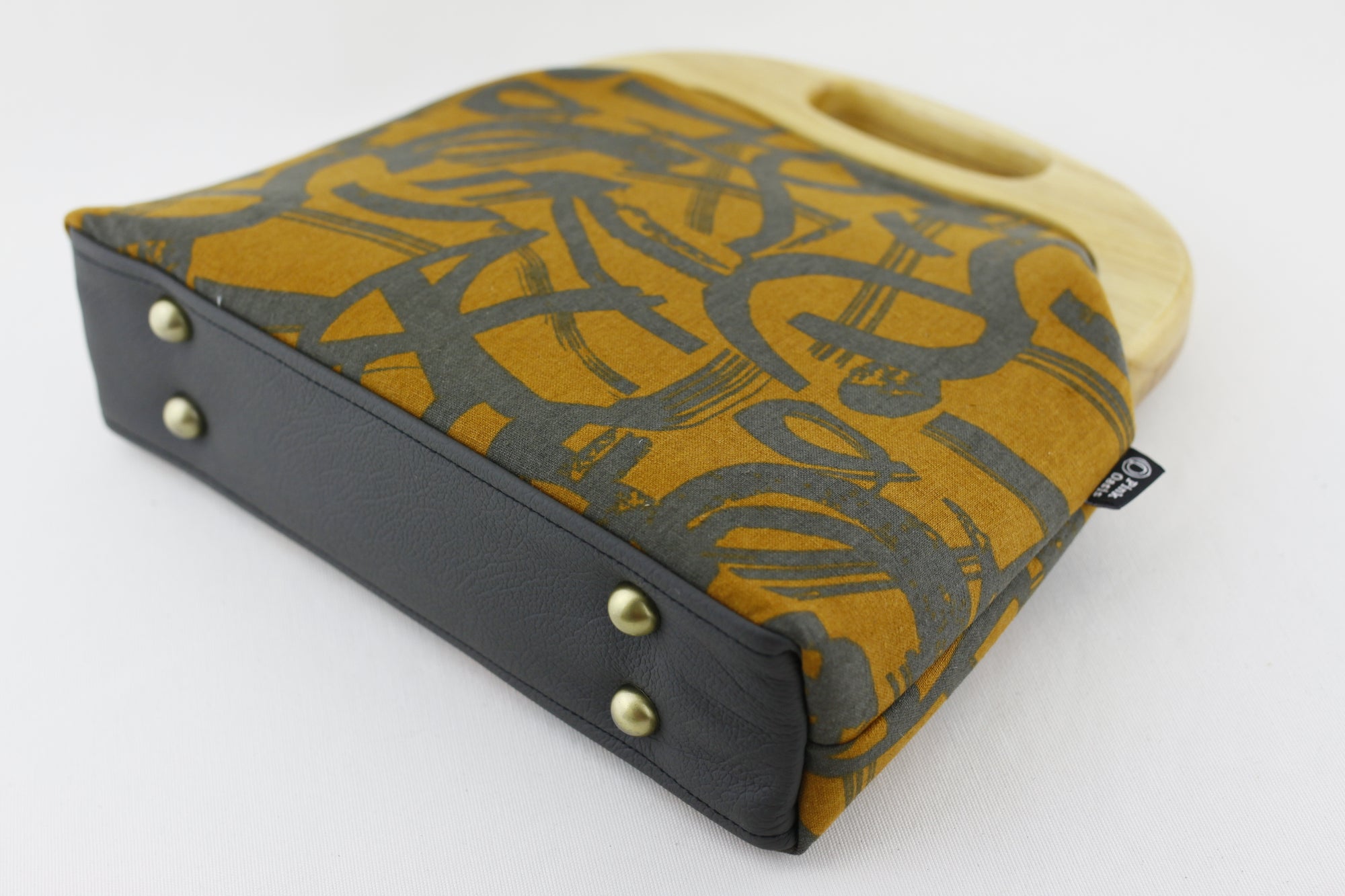 Mustard & Grey Graffiti Oversized Clutch Bag  | PINKOASIS