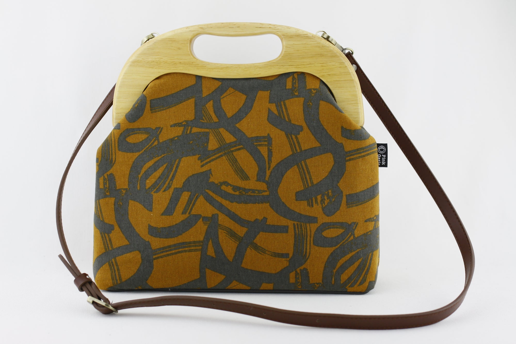 Mustard & Grey Graffiti Oversized Clutch Bag  | PINKOASIS