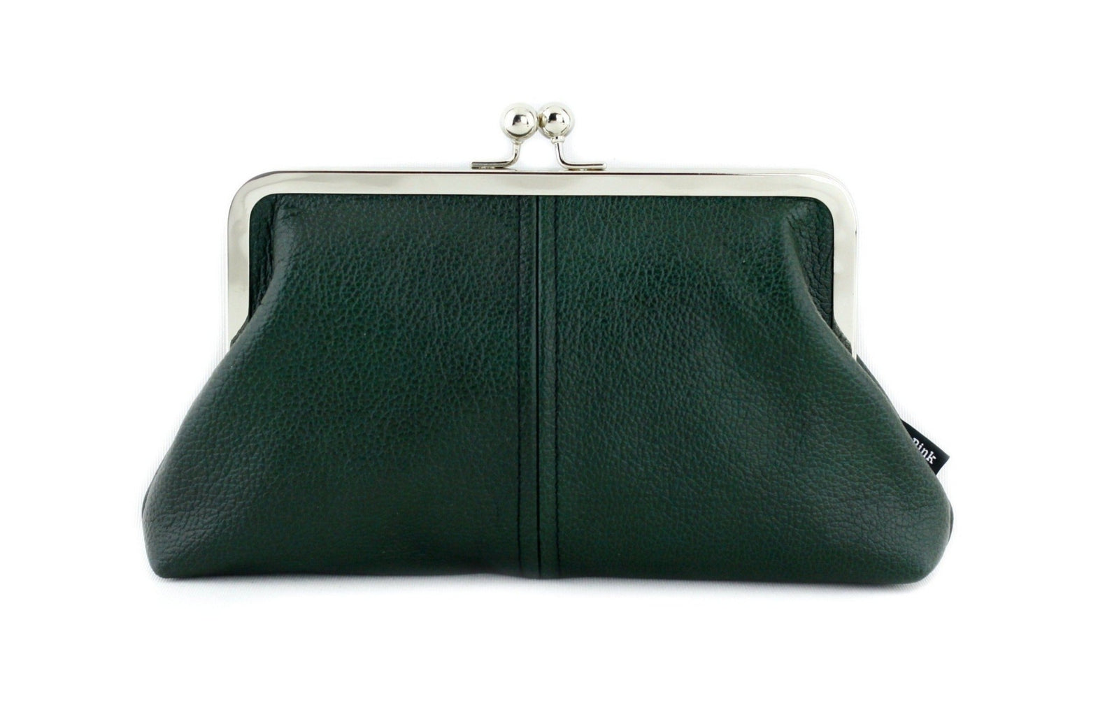 Emerald Leather Kisslock Clutch  | PINKOASIS