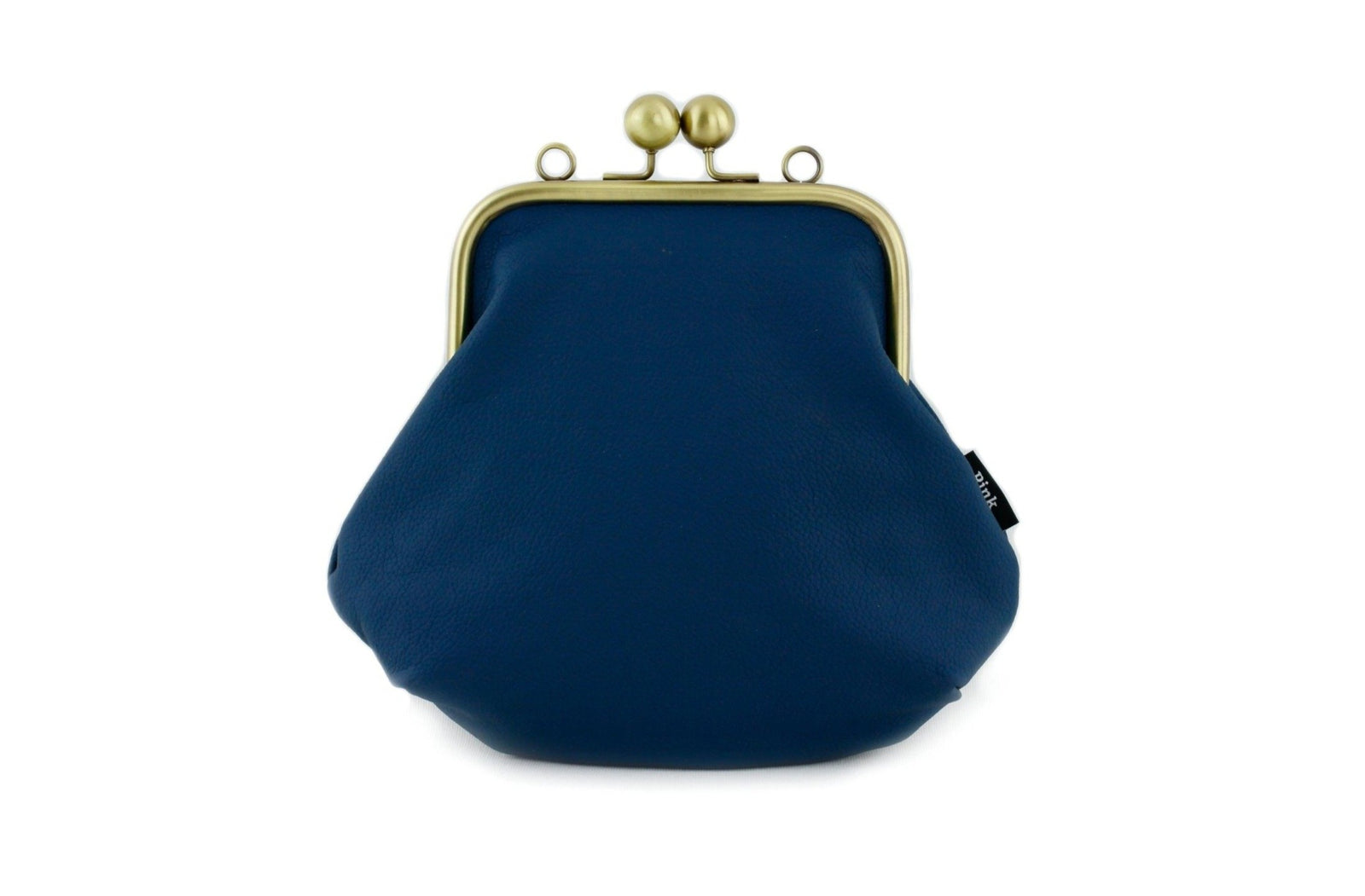 Peacock Blue Leather Kisslock Bag with Strap  | PINKOASIS