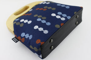 Navy Blue with Colorful Dots Oversized Clutch Bag  | PINKOASIS