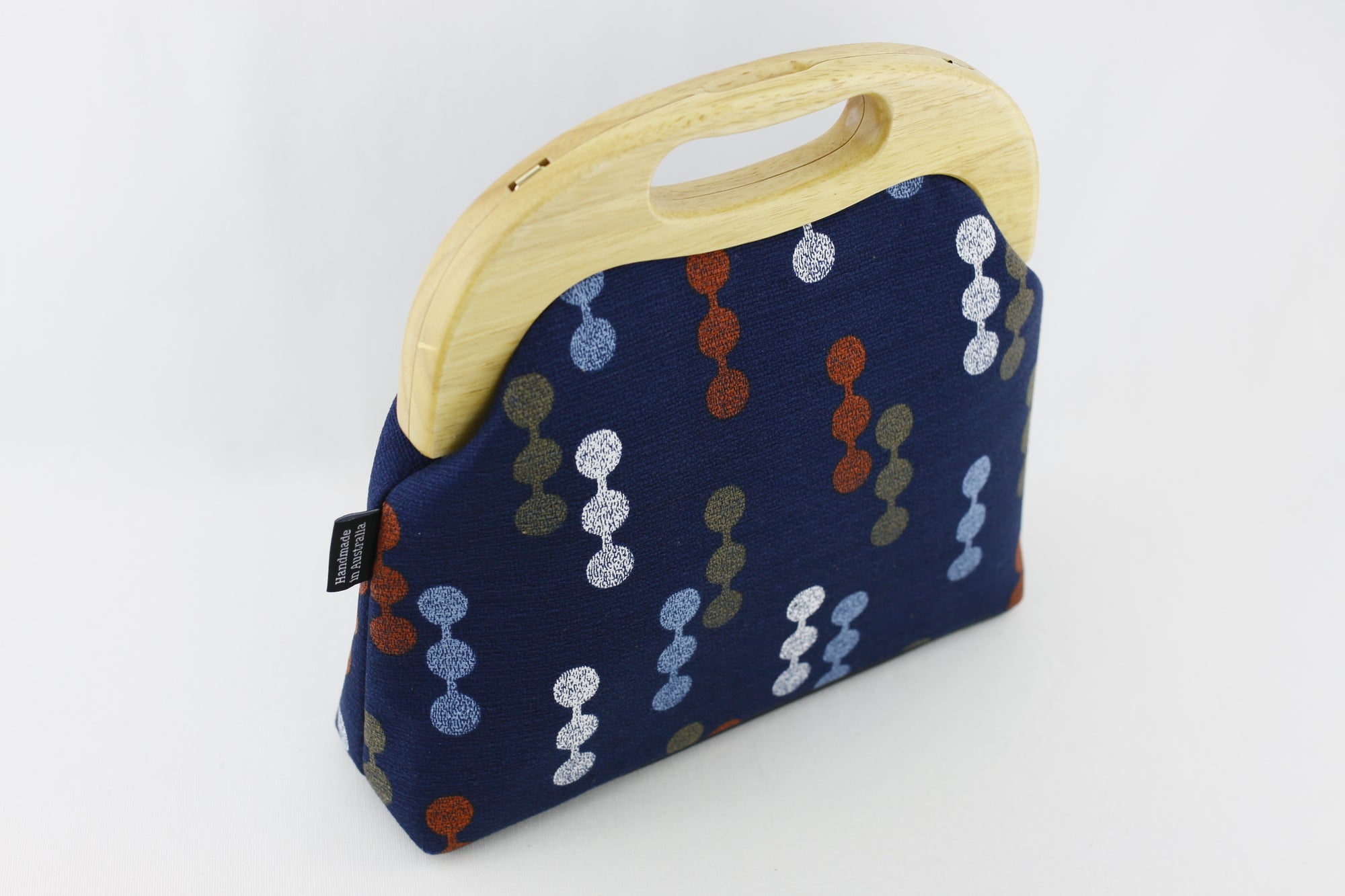 Navy Blue with Colorful Dots Oversized Clutch Bag  | PINKOASIS