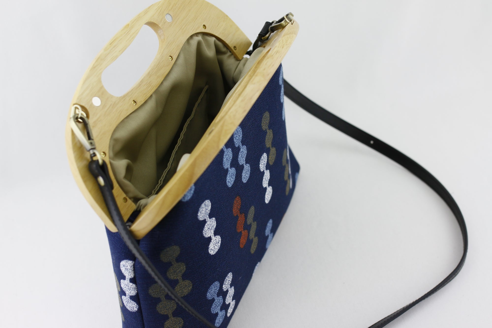 Navy Blue with Colorful Dots Oversized Clutch Bag  | PINKOASIS