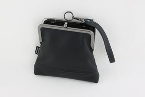 Handmade Leather Wristlet Bag in Black | PINKOASIS