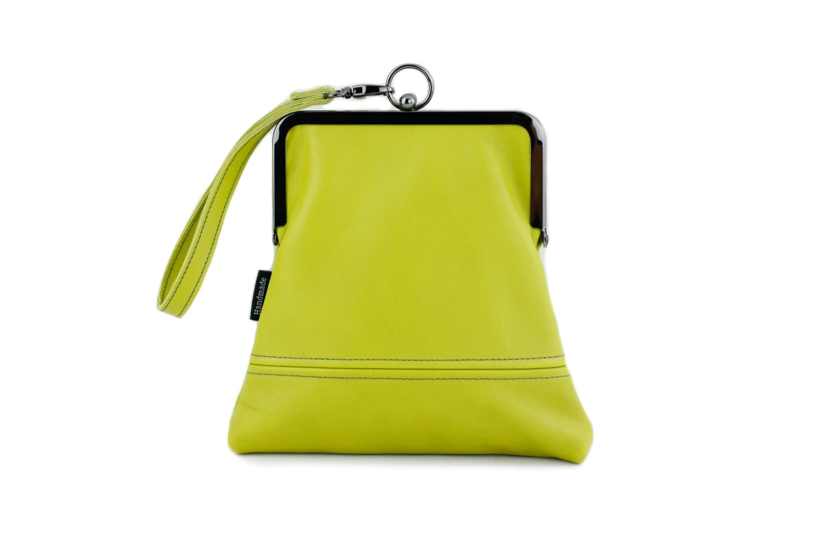 Handmade Leather Wristlet Bag in Green | PINKOASIS