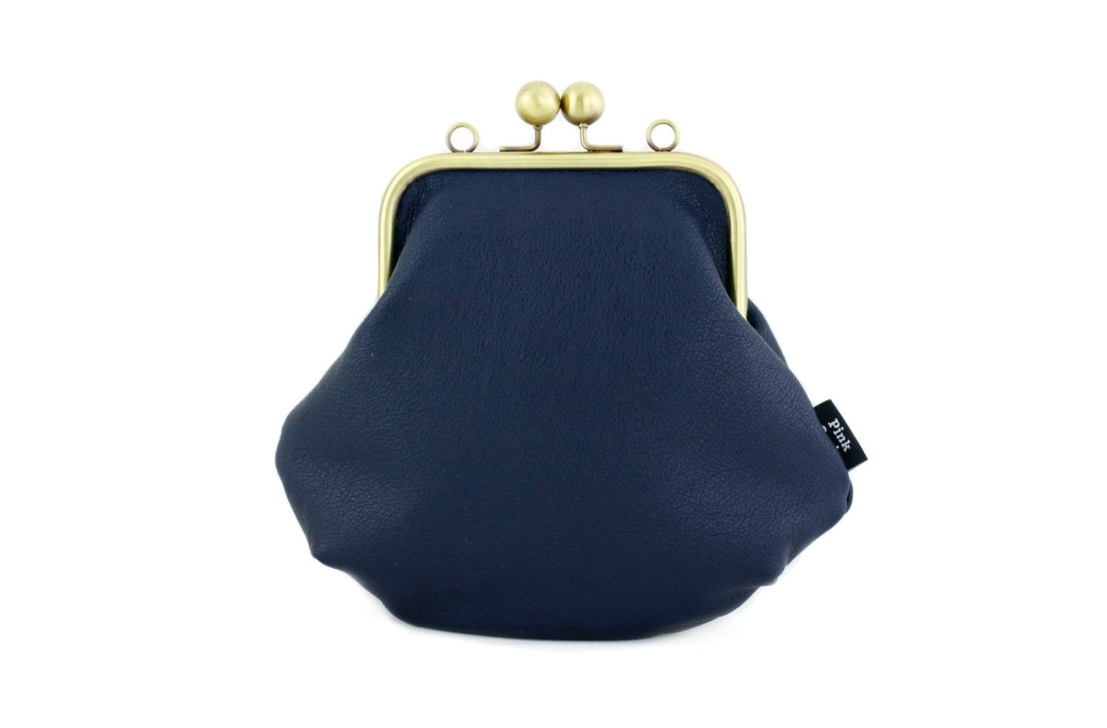 Women's Navy Genuine Leather Clutch Bag with Strap | PINKOASIS