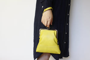 Handmade Leather Wristlet Bag in Green | PINKOASIS