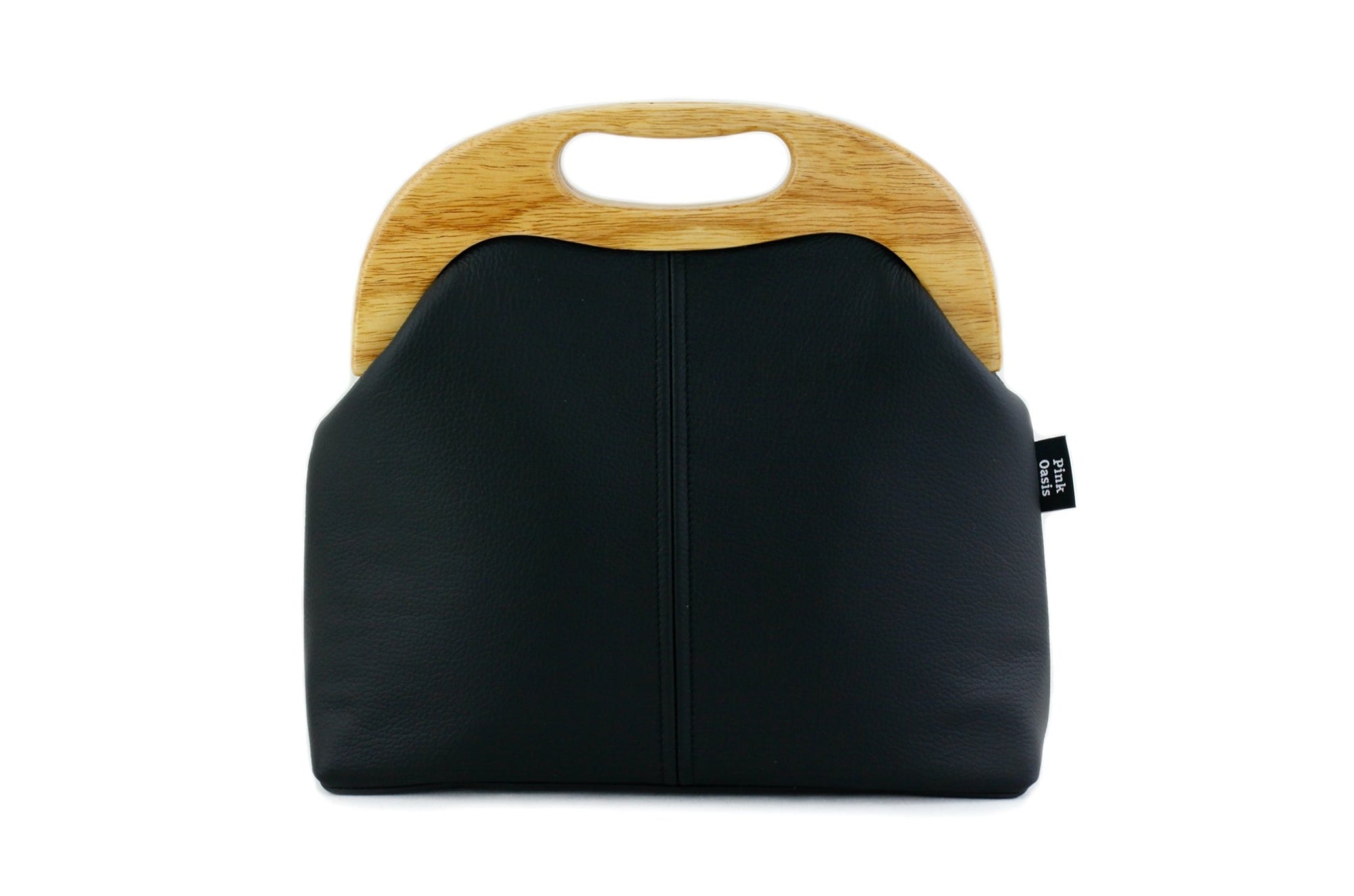 Women's Luxury Ebony Black Leather Bag | PINKOASIS
