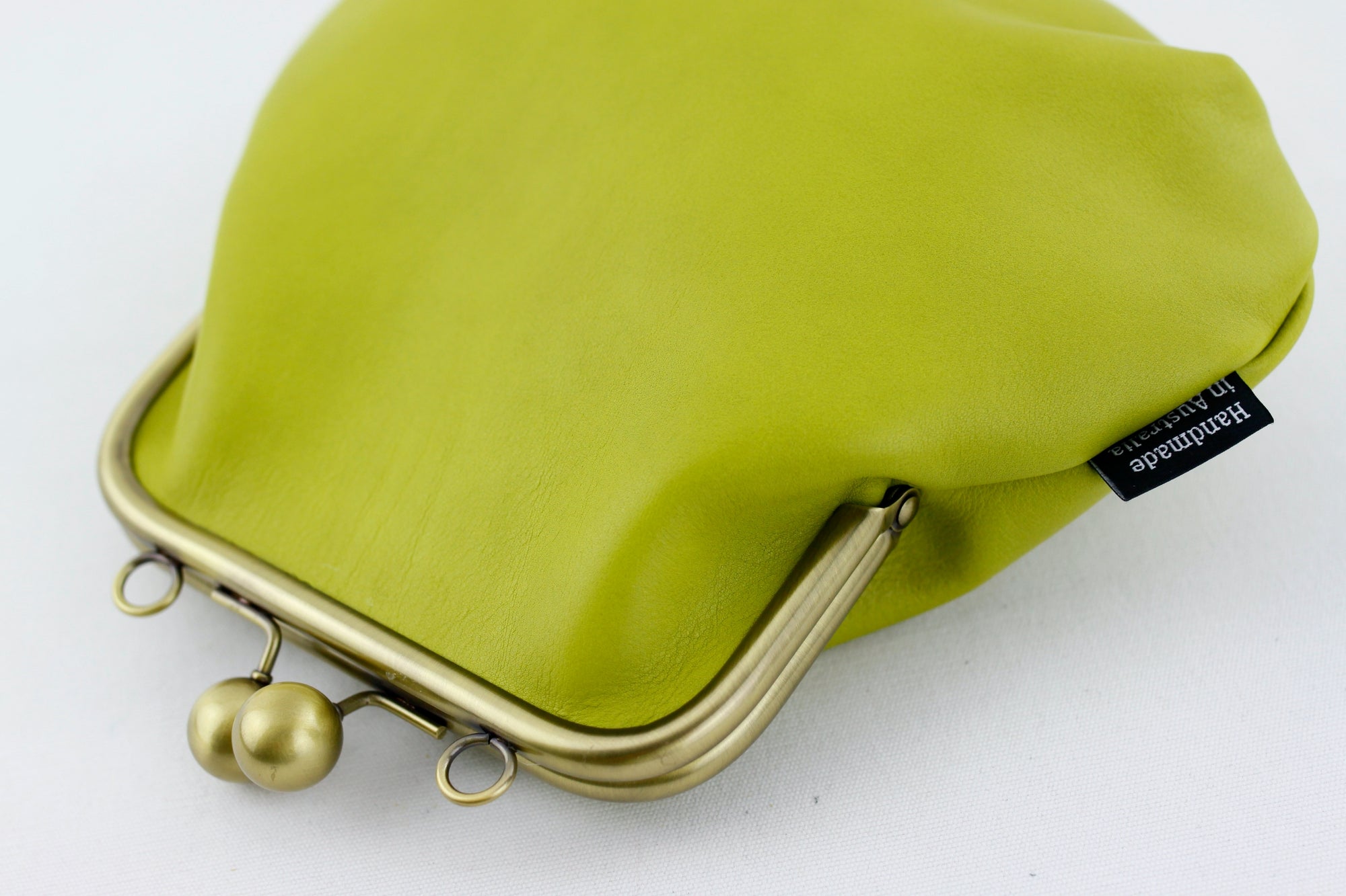 Women's Green Genuine Leather Clutch Bag with Strap | PINKOASIS