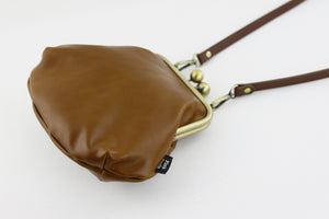 Chestnut Genuine Leather Clutch Bag with Strap | PINKOASIS