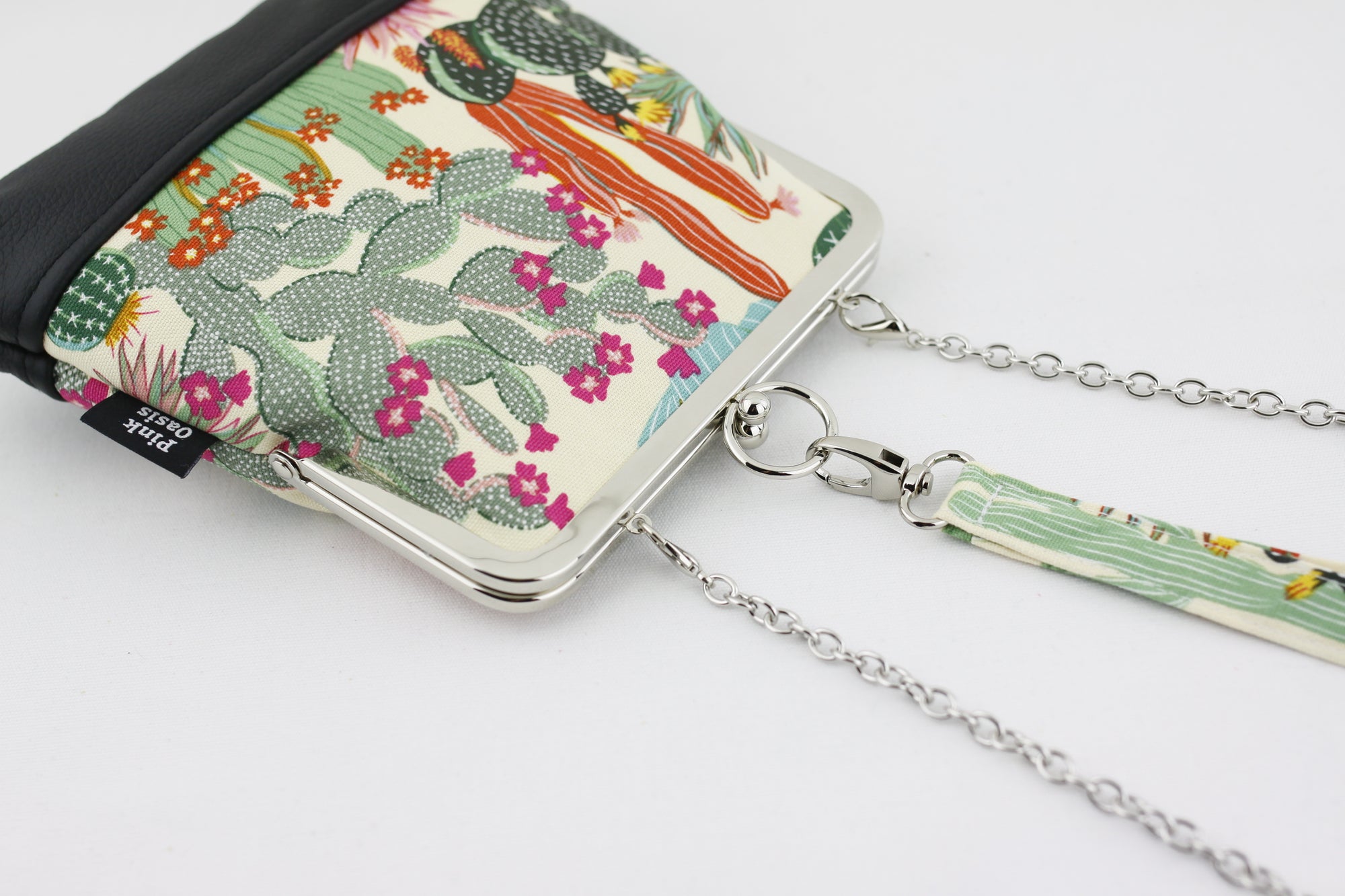 Succulents Garden Wristlet Handbag with Chain Strap | PINKOASIS