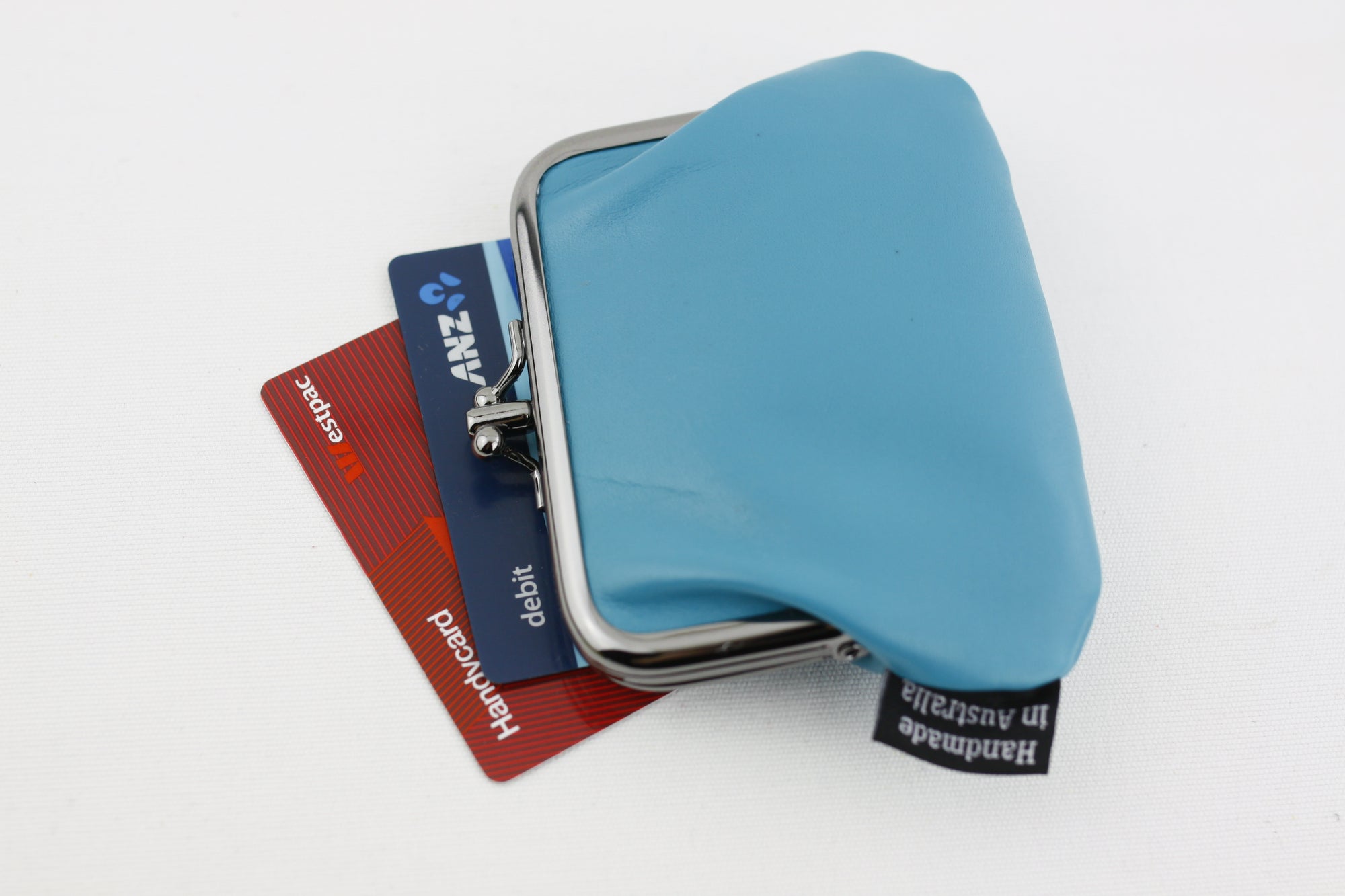 Teal Leather Coin Purse Handmade in Australia | PINKOASIS