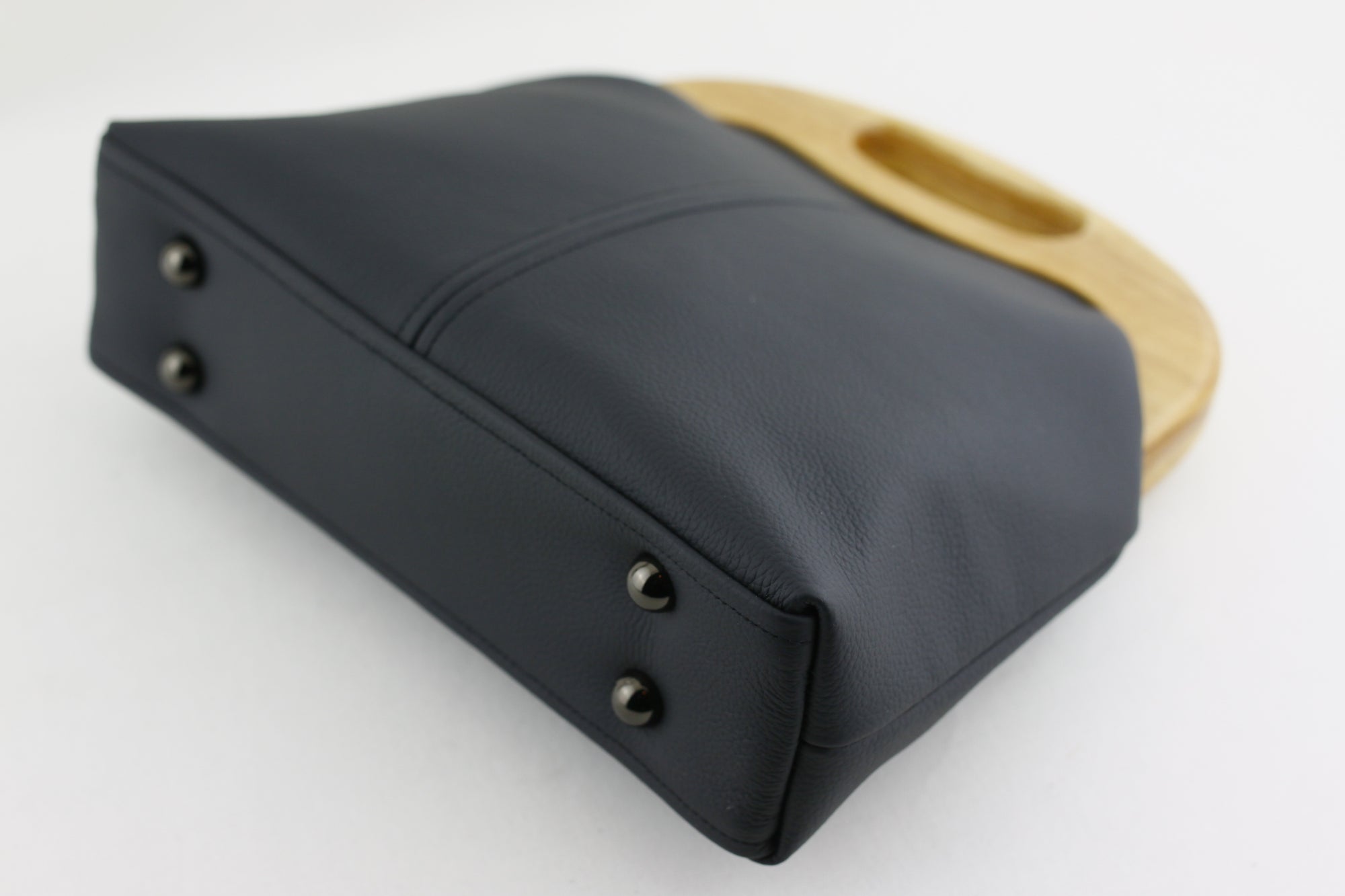 Handmade Waratah Navy Leather Handbag for Women | PINKOASIS