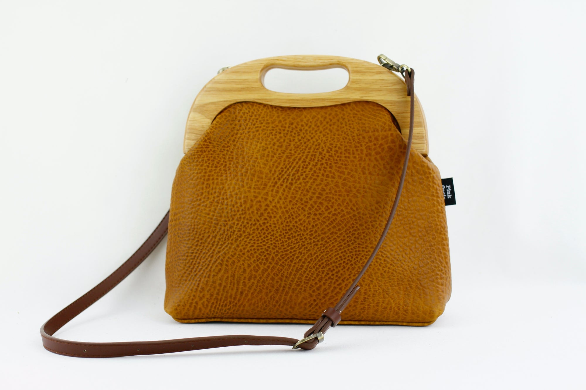 Women's Luxury Pebbled Tan Leather Bag | PINKOASIS