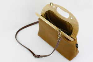 Women's Luxury Pebbled Tan Leather Bag | PINKOASIS
