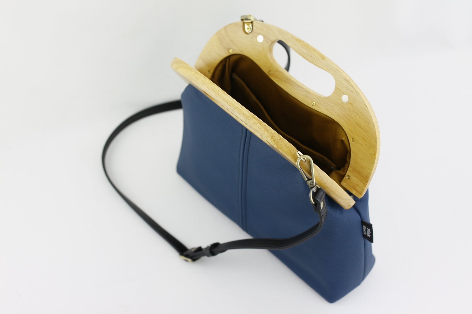 Women's Luxury Peacock Blue Leather Bag | PINKOASIS