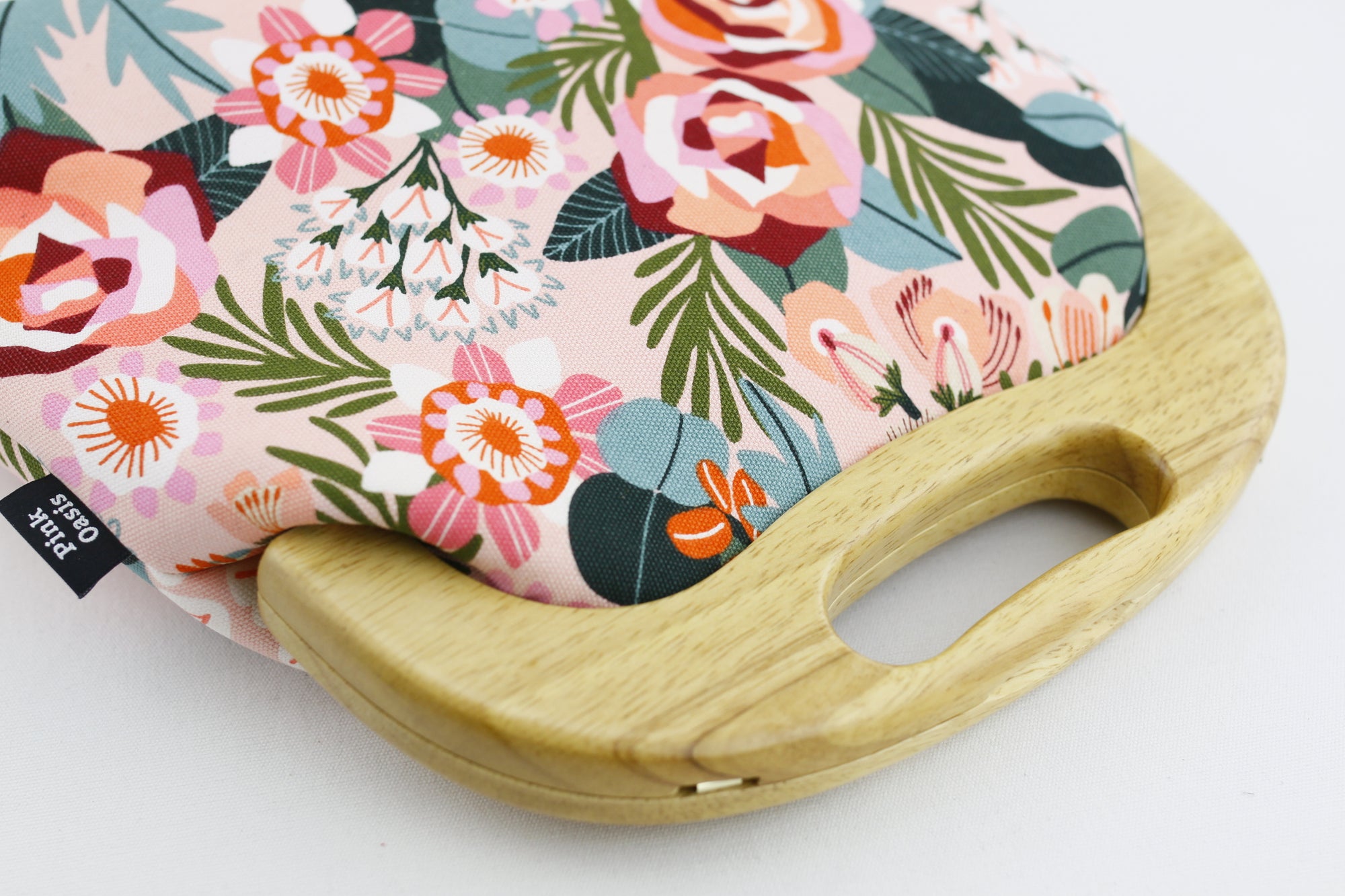 Pink Peonies Blush Bloom Large Wood Frame Bag | PINKOASIS