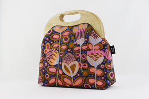 Native Australian Botanicals Large Wood Frame Bag | PINKOASIS
