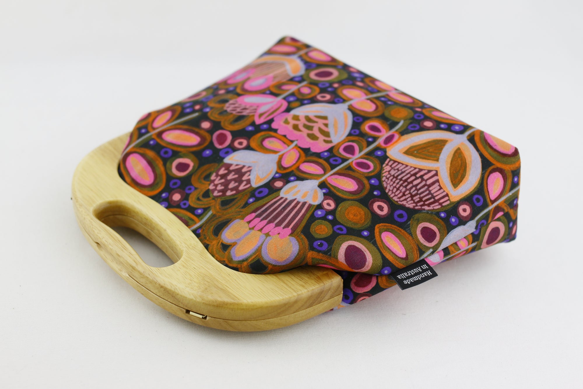 Native Australian Botanicals Large Wood Frame Bag | PINKOASIS
