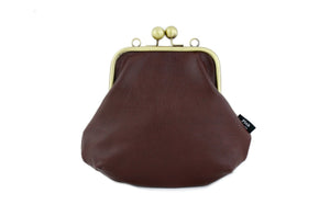 Burgundy Violet Genuine Leather Clutch Bag with Strap | PINKOASIS