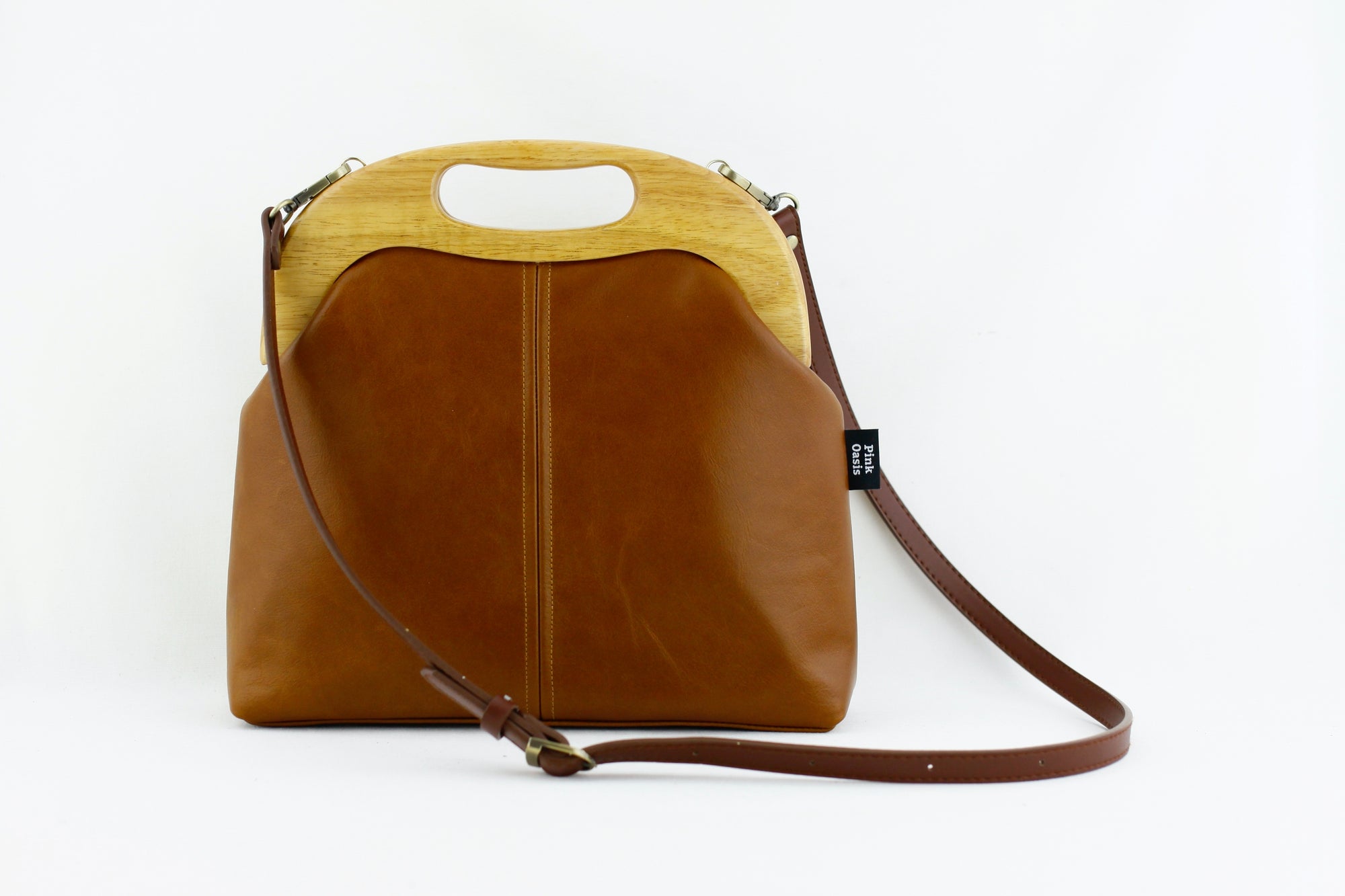 Women's Luxury Chestnut Leather Bag | PINKOASIS