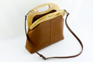 Women's Luxury Chestnut Leather Bag | PINKOASIS