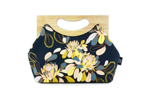 Ginger Utopia Flower Medium Size Wood Frame Bag | PINKOASIS